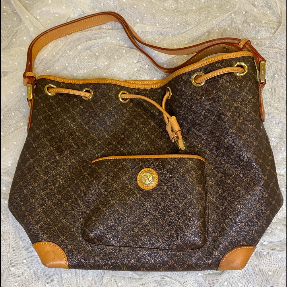 Brown Rioni Hand Bag with Adjustable Shoulder Strap in GREAT Condition
